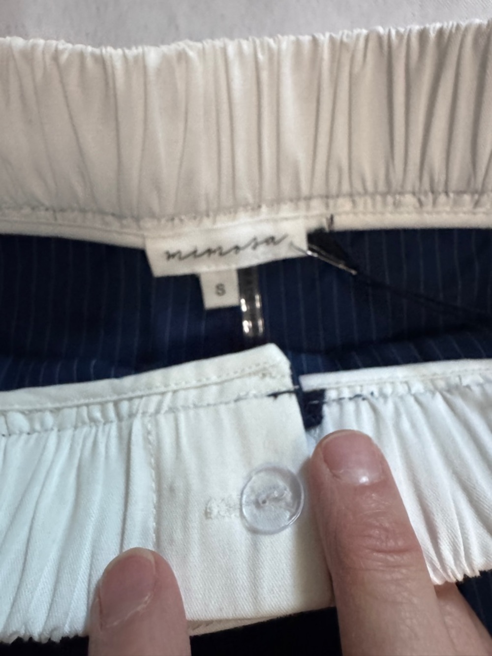 NWT Mimosa Blue Pinstripe Wide Leg Pants With Contrast Waistband - Picture 9 of 10